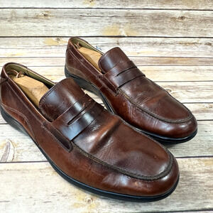 Cole Haan Mens Brown Leather Slip On Loafers 11.5M Classic Preppy Career Office